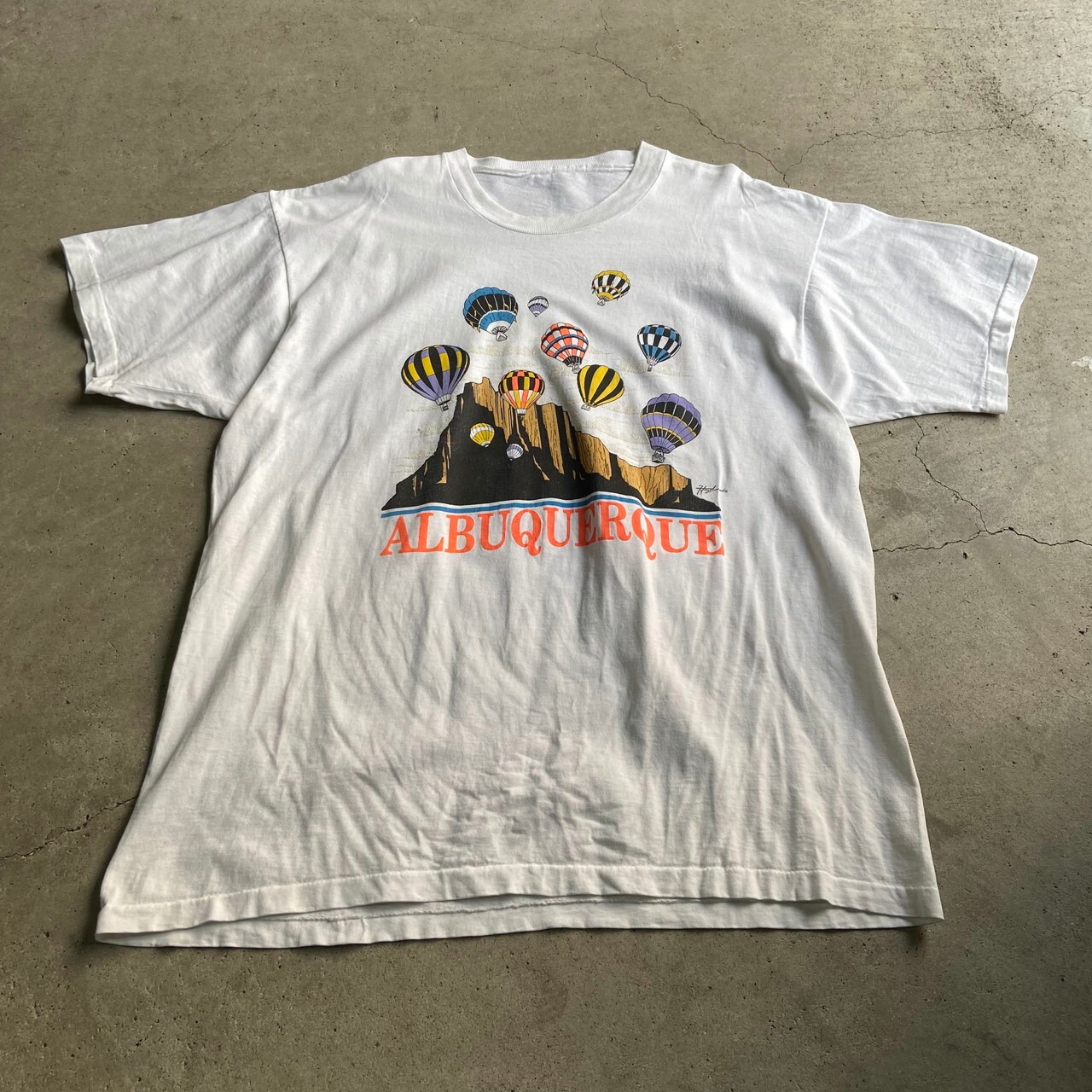 90年代 ALBUQUERQUE 気球 アート プリントTシャツ メンズXL相当 古着 