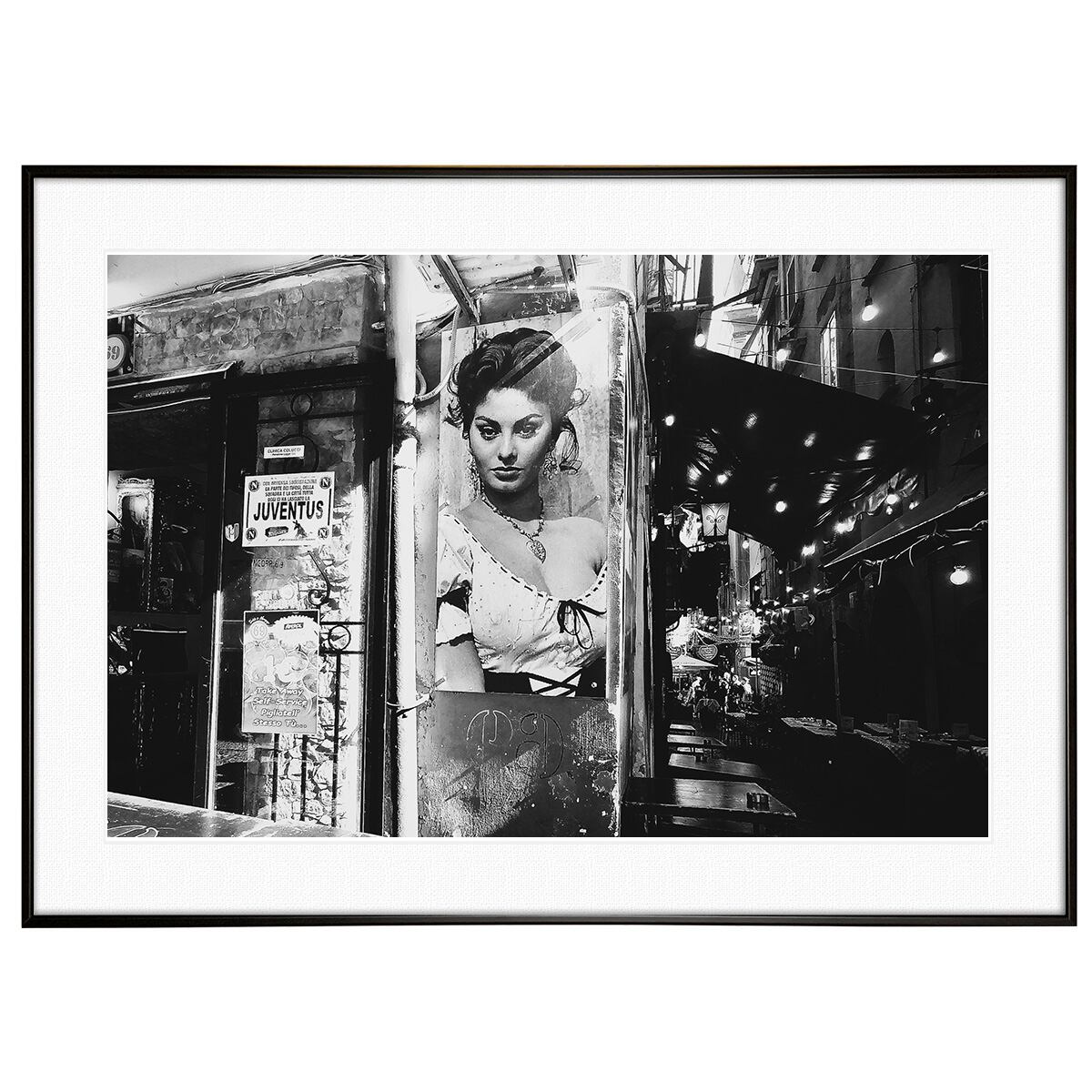 イタリア写真 ナポリ インテリア モノクロアートポスター額装 AS4398