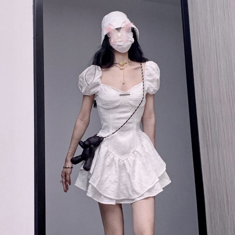 スタイルドレス サマースリムショートスカート 大人ガーリー スウィート キュート カジュアル 夏物 ピュア 試着室42867043286