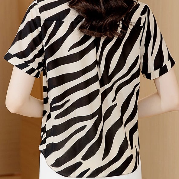ゼブラ柄レイヤードフェイクシャツ (Z_028) | ANIGARA