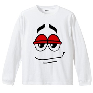LIPP 「"m’s Red Face" L/S T-Shirts White/Gray」