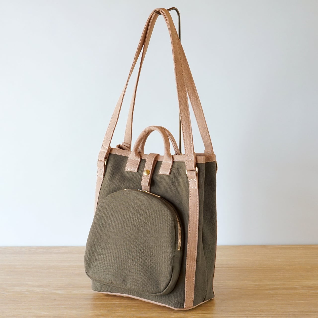 ワラビー / カーキ × ピンクベージュ 【受注制作】 | Hanp Bag Trocco