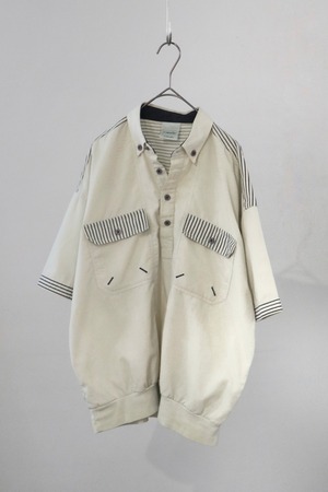 Euro ivory stripe pullover shirt
