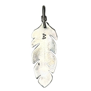 Anglo Buffalo ingot silver feather pendant