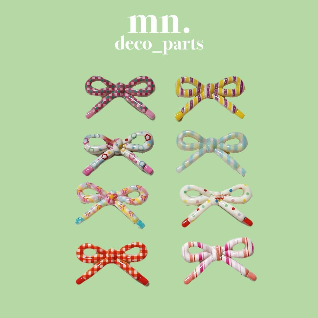 【2個セット】デコレーションパーツ リボン カラフル りぼん ガチャ詰め