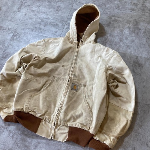 90s Carhartt アクティブジャケット ダック地 サーマルライナー 襤褸 星タグ 無地 USA製 M jacket 詳細写真2