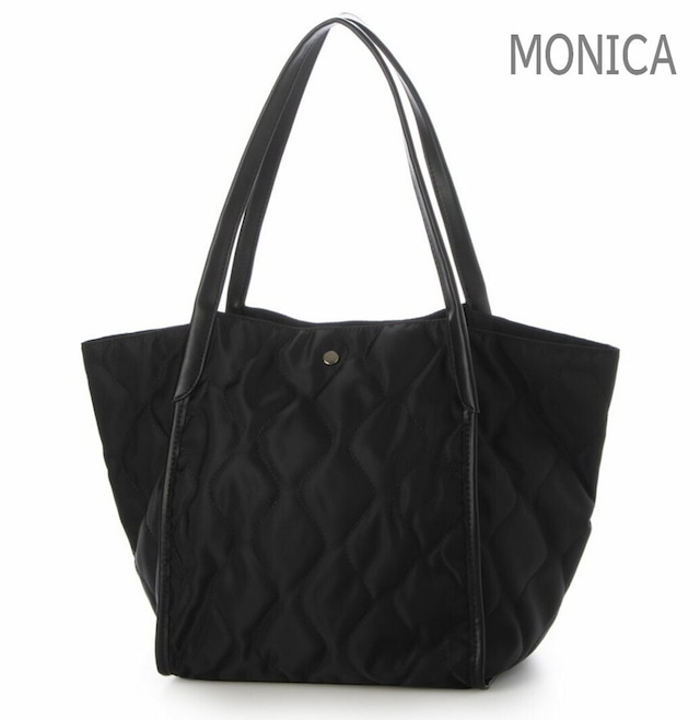 【MONICA】モニカ キルティングトートバッグ 【2023新作】黒 ブラック  軽量 お洒落
