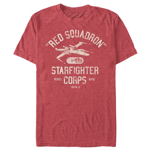 スター・ウォーズ Tシャツ Star Wars Rebel X-Wing Starfighter Corps Collegiate Red Heather