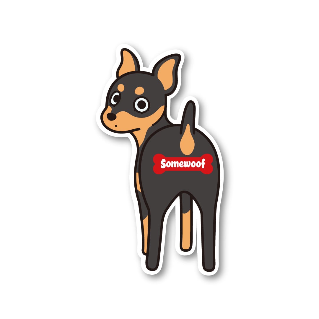 Somewoof ミニチュアピンシャー（ブラックタン） ステッカー