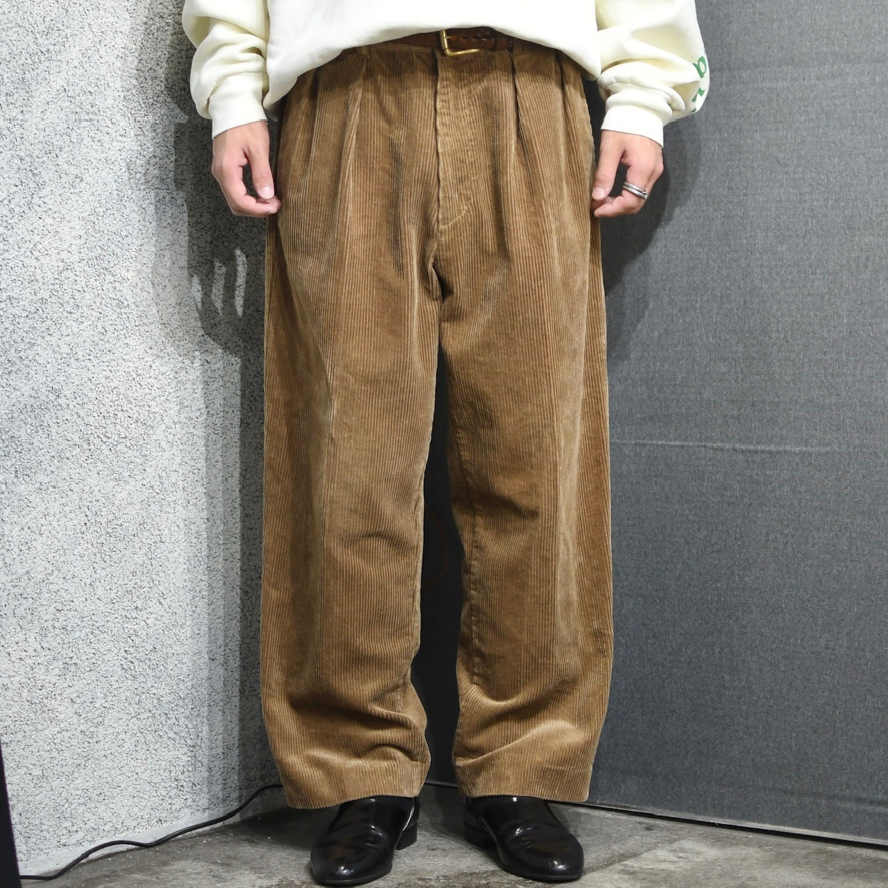 NAUTICA 2tuck corduroy pants camel