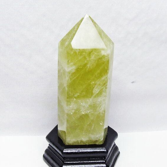 シトリン 六角柱 シトリンクォーツ ポイント 台座付属 一点物 152-4152