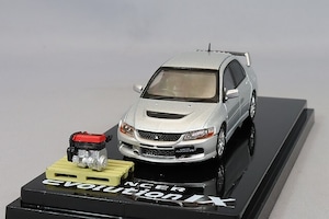 Hobby JAPAN（ホビージャパン） 1/64 三菱 ランサーエボリューション9 GSR エンジンディスプレイモデル付き クールシルバーメタリック 　HJ645054S