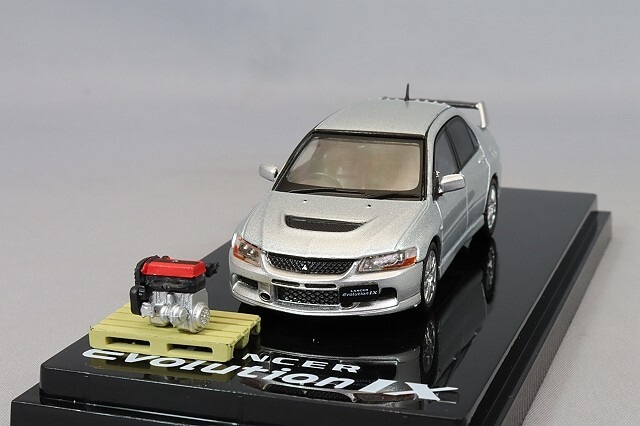 Hobby JAPAN（ホビージャパン） 1/64 三菱 ランサーエボリューション9 GSR エンジンディスプレイモデル付き クールシルバーメタリック 　HJ645054S