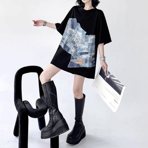 プリンティングTシャツトップス A0430