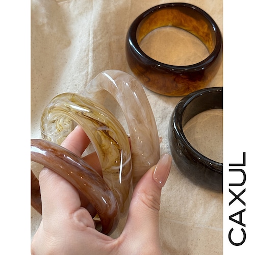 Marble Nuance Acrylic Bangle/5color　【CAX00030】