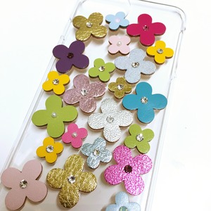 【人気レザーシール】スワロフスキー付単色Mサイズ(6枚セット)