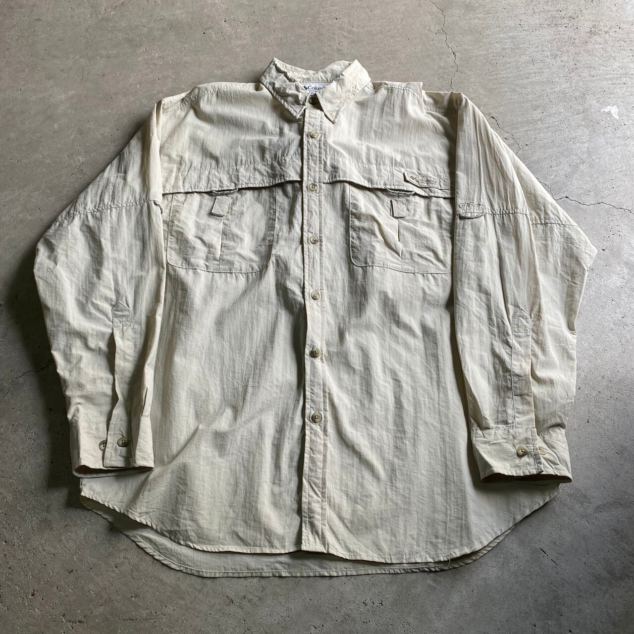 デッドストック 90年代 Columbia コロンビア 長袖 フィッシングシャツ 
