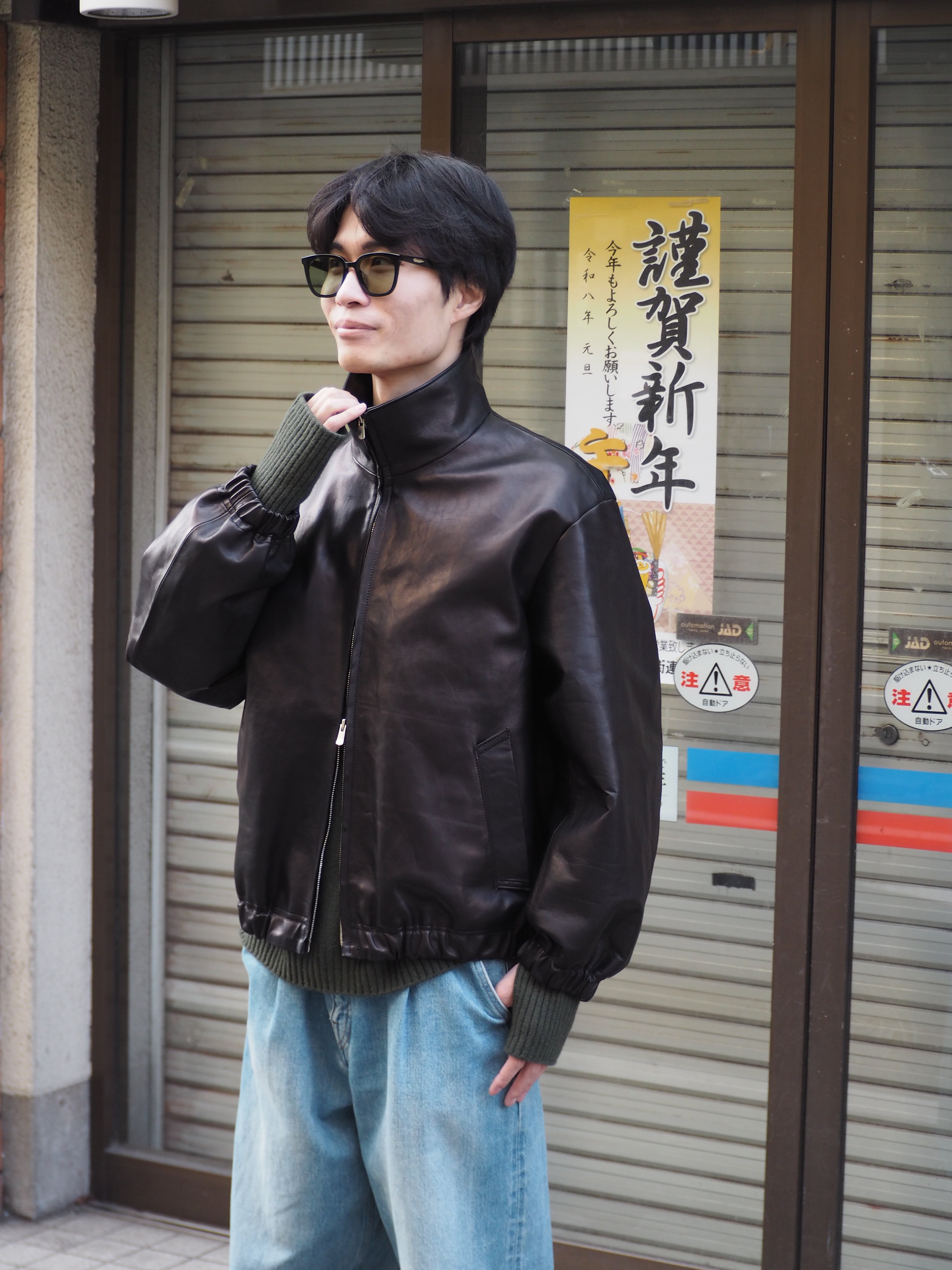 LAST1】superNova. Leather track jacket - Horsehide / Black