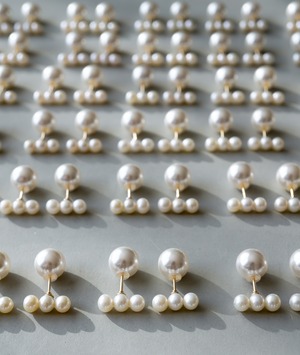 3連パールピアス／K14GF