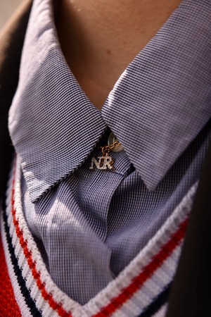 NINA RICCI / vintage logo design stone necklace.