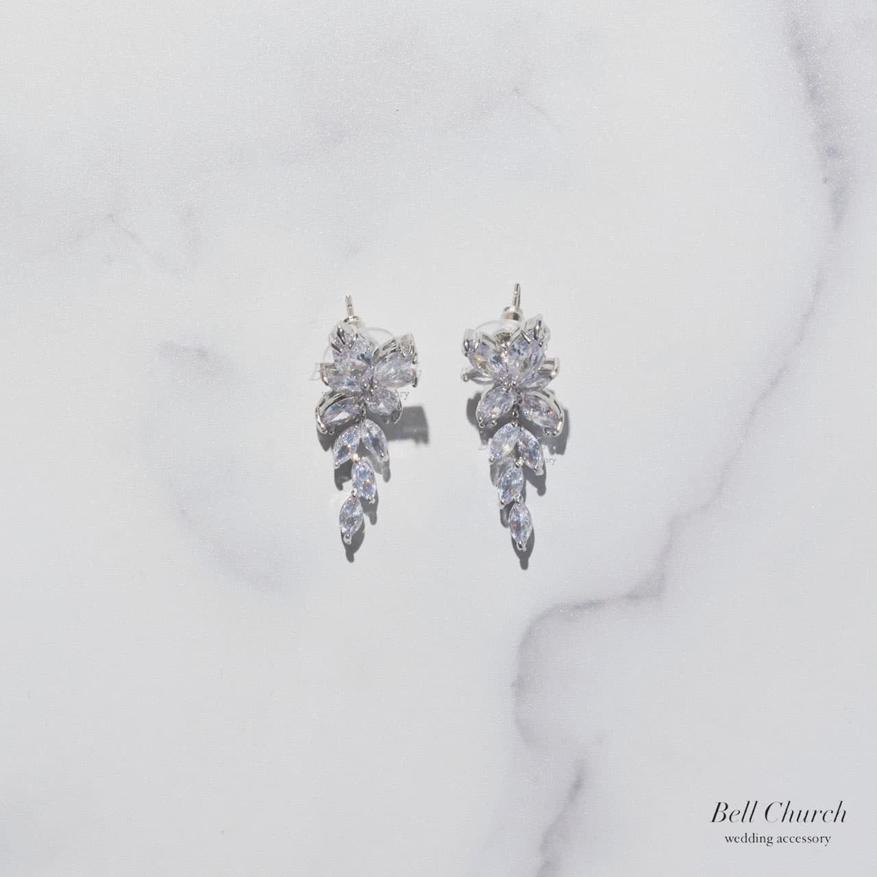 ウエディングピアス イヤリング|ジルコニア|シルバー(BC-E106)