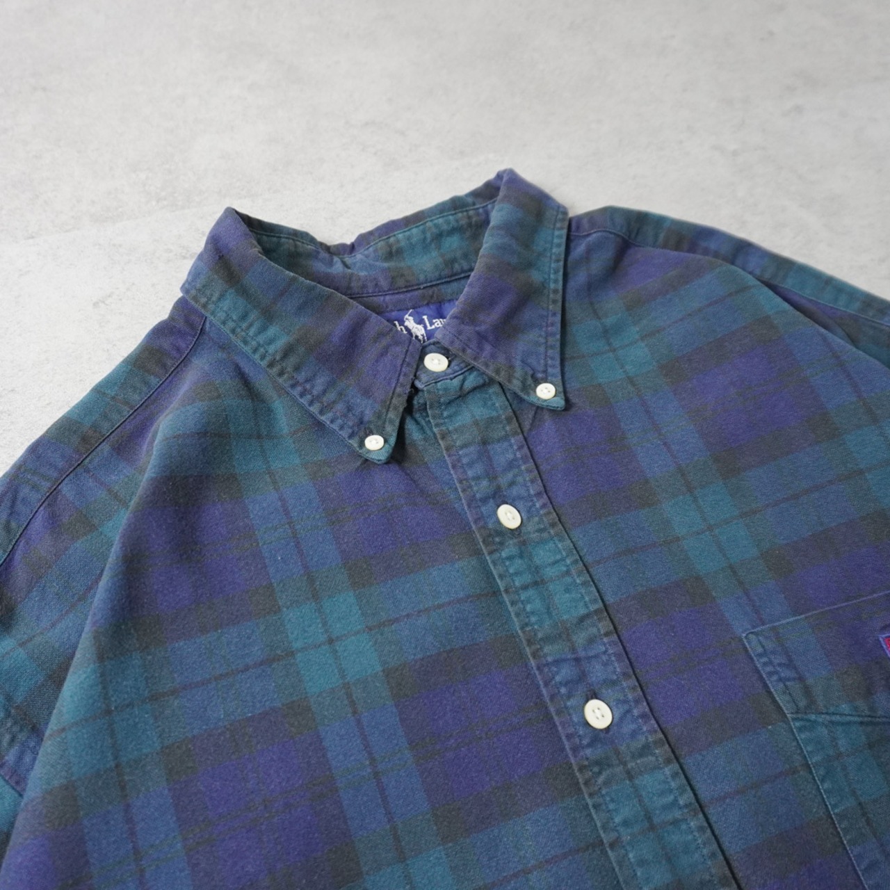 90s Ralph Lauren black watch "The Big Shirt" [XL] 古着 - 3