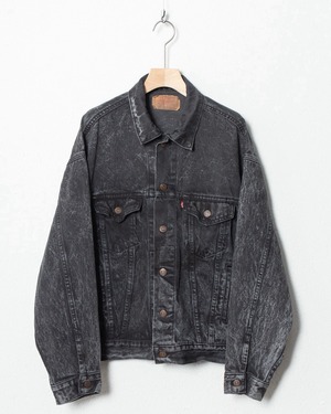 "Levi's 70507" acid wash black denim jacket / SIZE : LARGE
