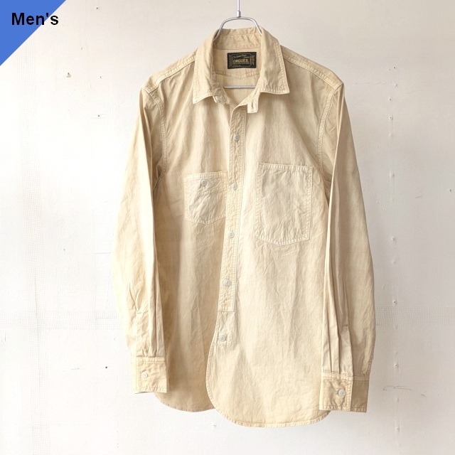 【26AW】Orgueil シャトル織機レギュラーカラーシャツ 1913s Work Shirt　（Beige）