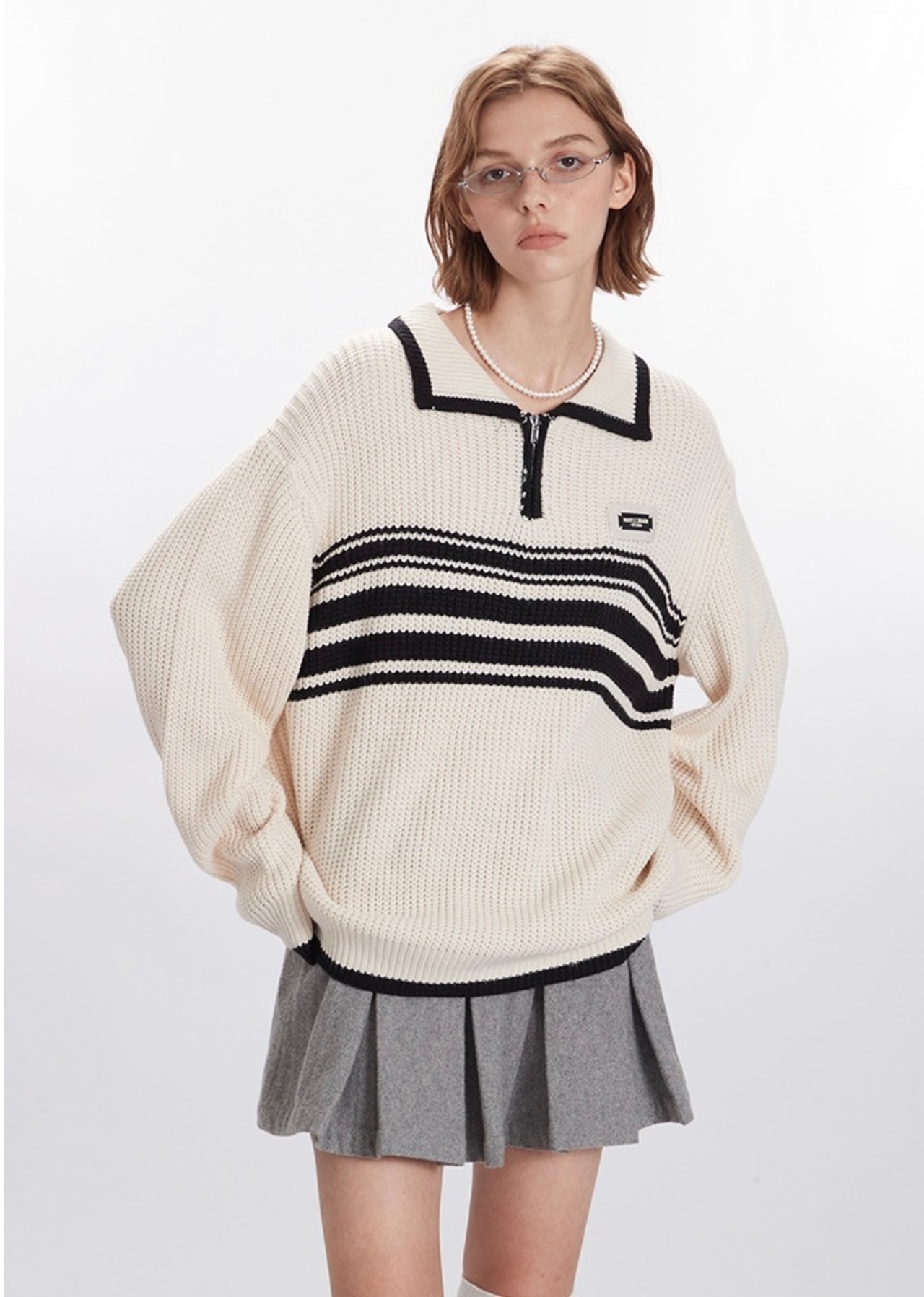 クラシックボーダーセーラーリブニット UH00012