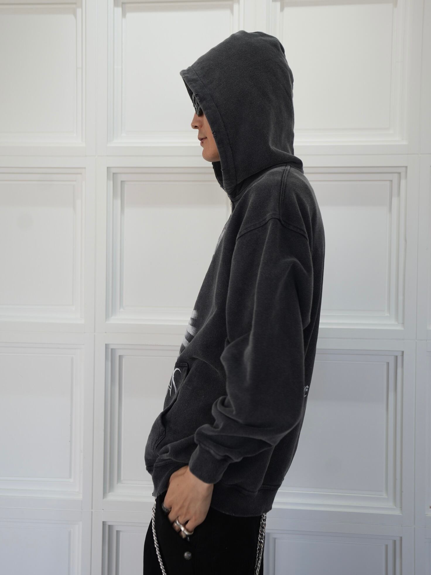LOVE KILLER】Killer heart barbed wire oversize zip hoodie