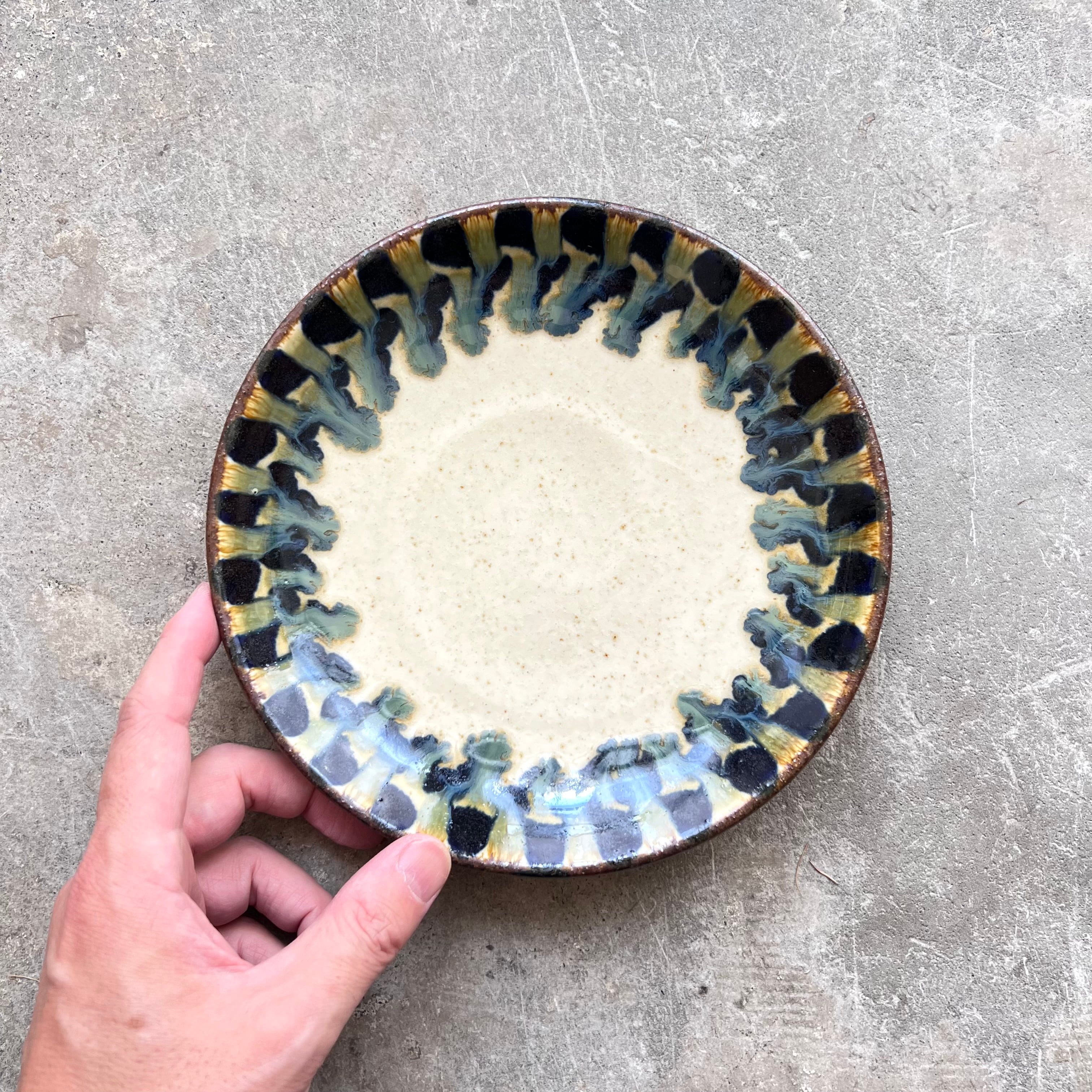 遠藤 太郎 - 7寸皿（二彩・緑） | Nagi