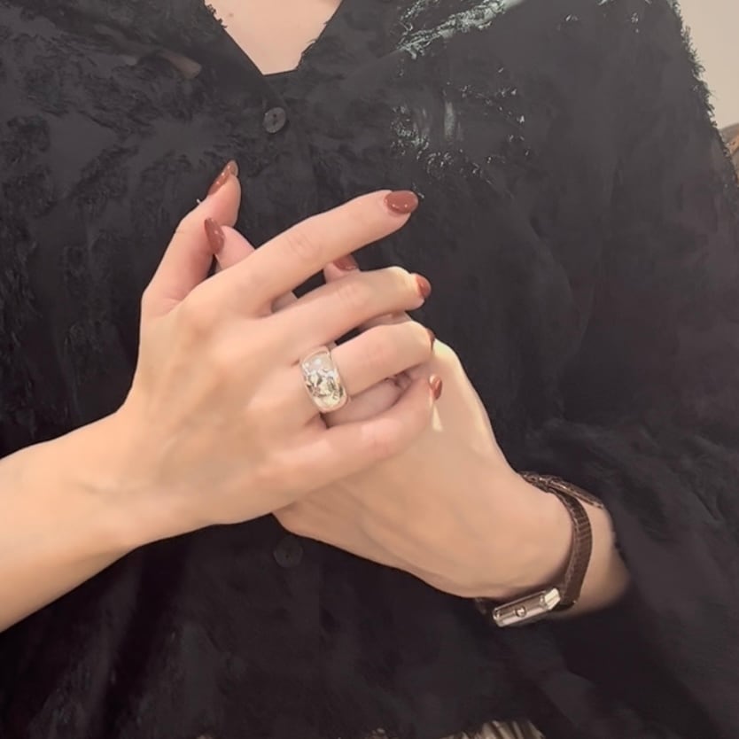 CHANEL】T1987 シャネル ロゴ シルバーリング／シルバー925／存在感