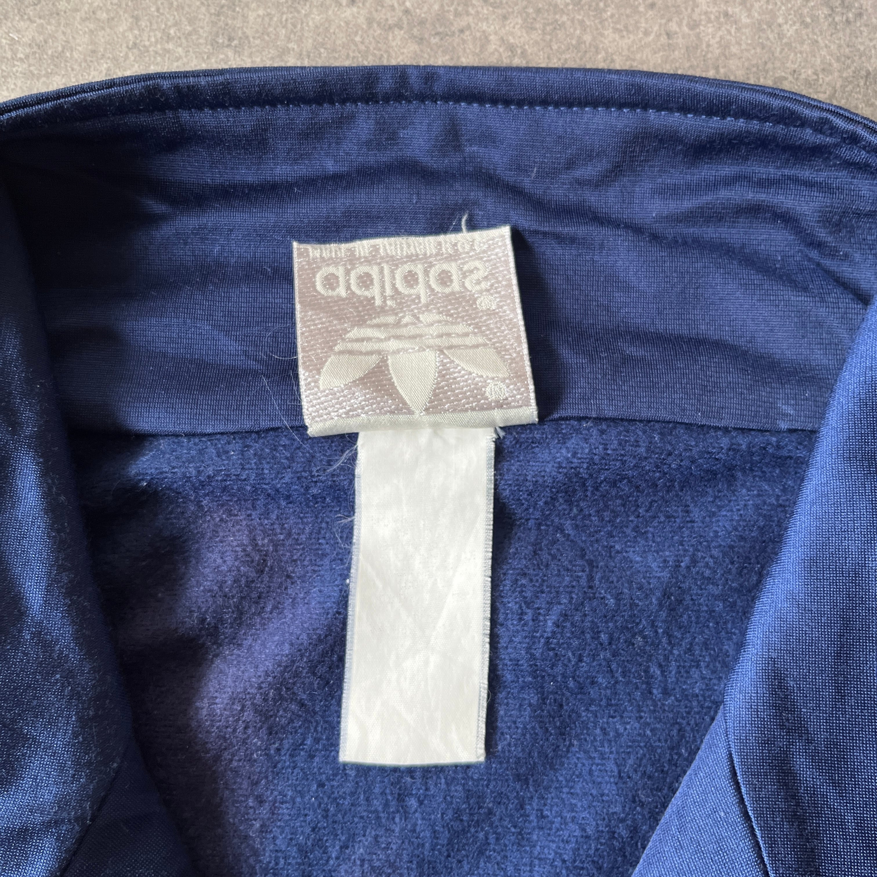 80-90s adidas トレフォイル トラックジャケット ネイビー XL相当 A127