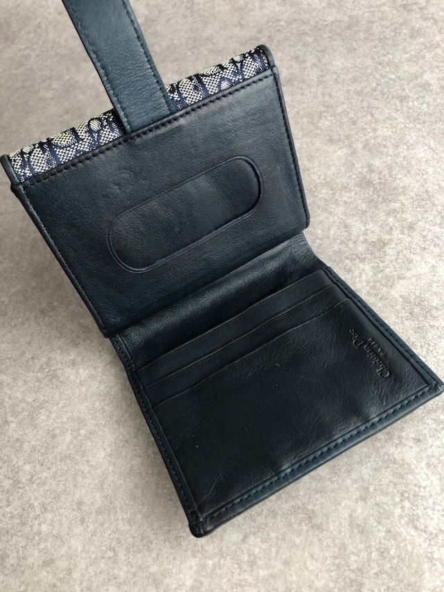 Christian Dior クリスチャン ディオール トロッター 財布 ネイビー ジャガード 二つ折り財布 vintage ヴィンテージ オールド pmj4fu