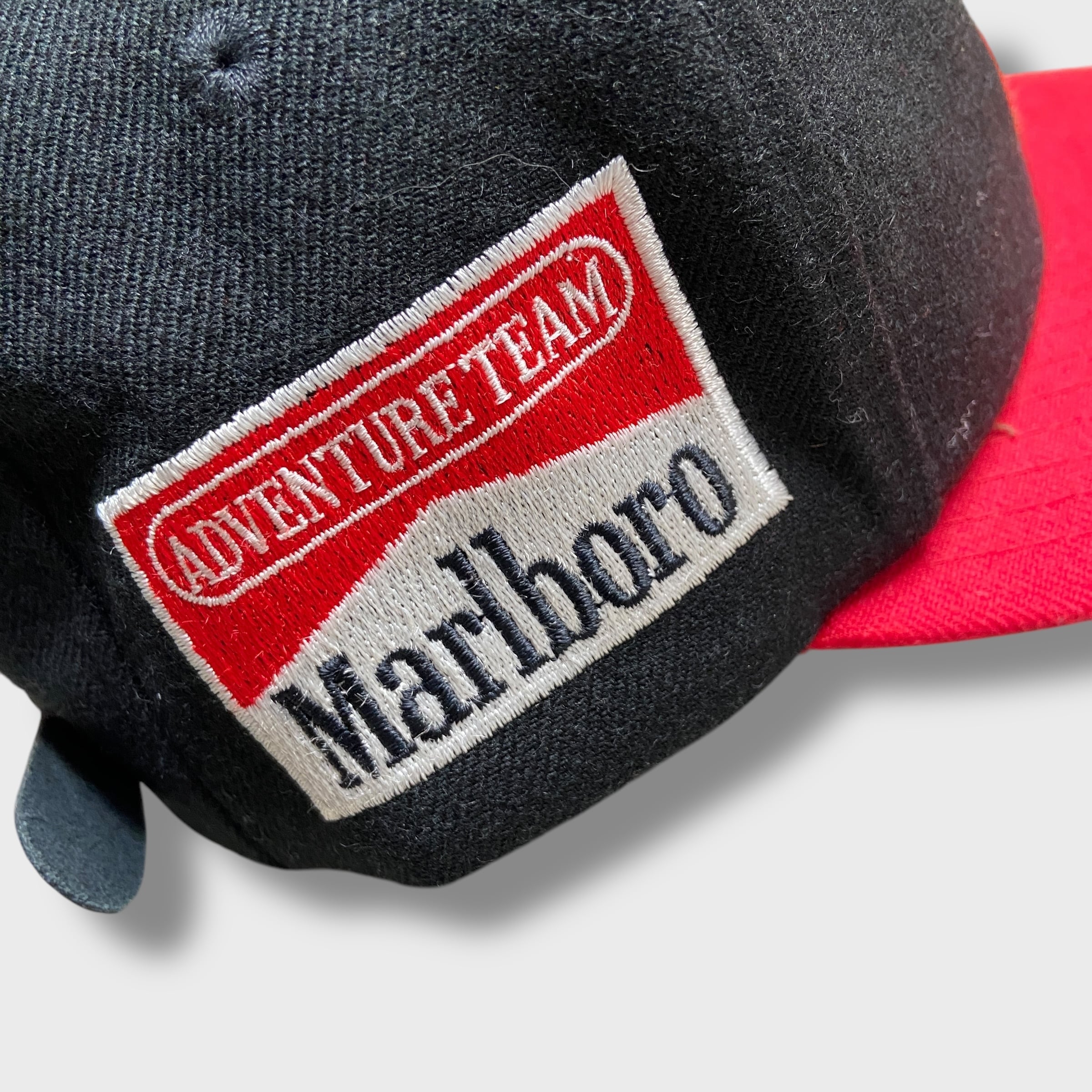 レア 90s マルボロ タバコ銘柄 リザード 刺繍ロゴキャップ ツートーン