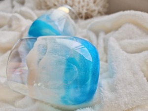 405.オーシャンレジンアート ブルー ペアグラス