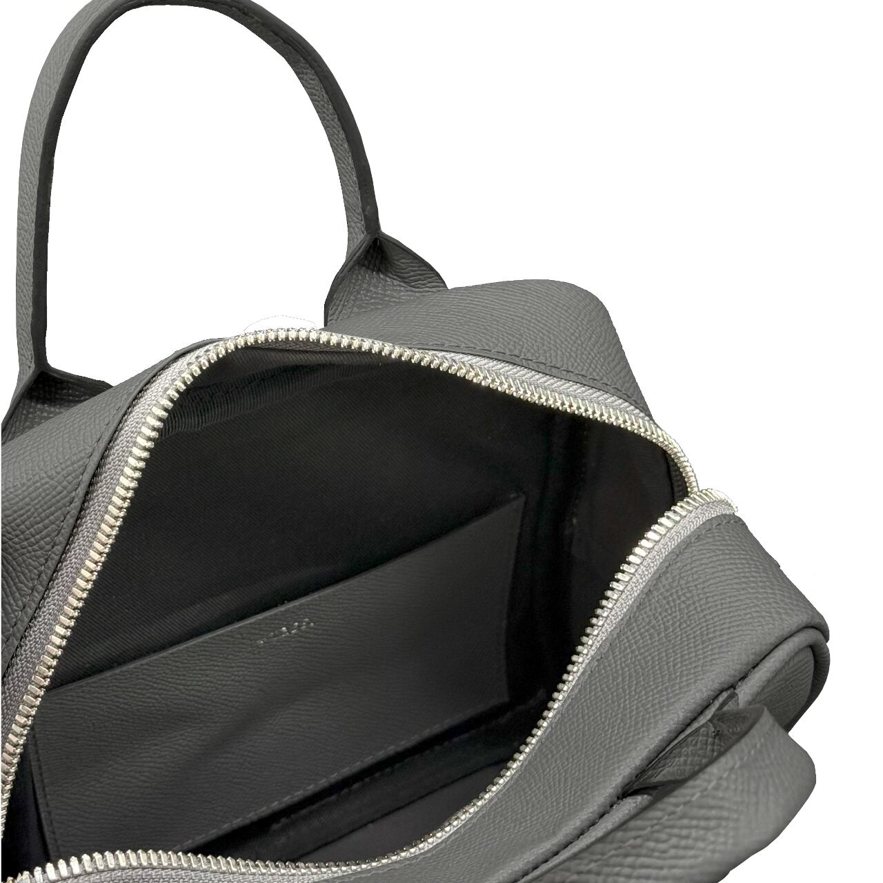Embossing Leather Mini Square Shoulder Bag -Gray- | ＋tass