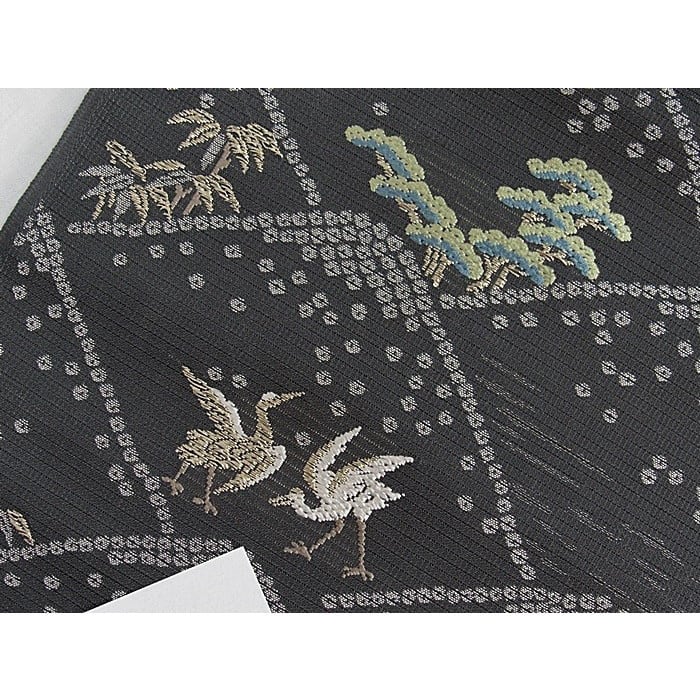 新品】【川島織物】絽/織九寸名古屋帯/連山瑞小紋/夏帯☆墨色 新品】【川島織物】絽/織九寸名古屋帯/連山瑞小紋/夏帯☆墨色