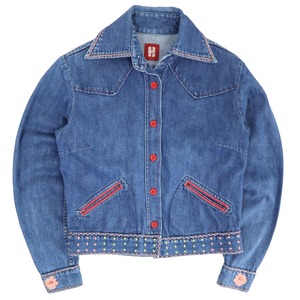 90S HYSTERIC GLAMOUR EMBROIDERY DESIGN DENIM JACKET