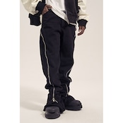 ストリート ジップアップスパイラル デニムパンツ P154