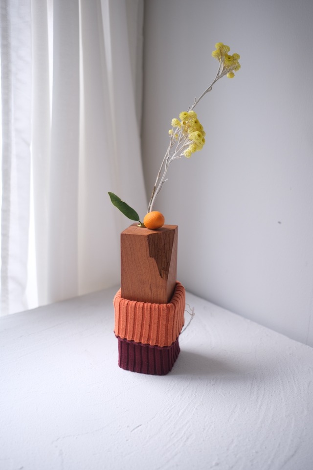 TORINOKI×GiUGiU "Flower vase cover" KAKI×SHIRAZ