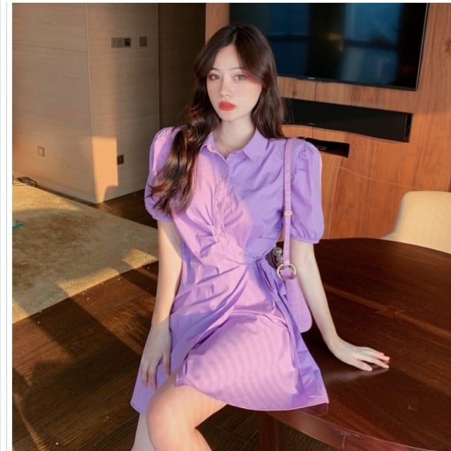 韓国 ファッション レディース 大きいサイズ シャツワンピース 長袖