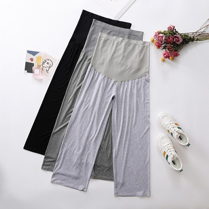 【新作】【送料無料】 2003＃春夏シンモーダルマタニティパンツワイドレッグルーズベリーパンツ服妊婦9/10ソフト妊娠パンツ スプリング 春物 サマー 夏物 ワイドパンツ AL expec47626018622