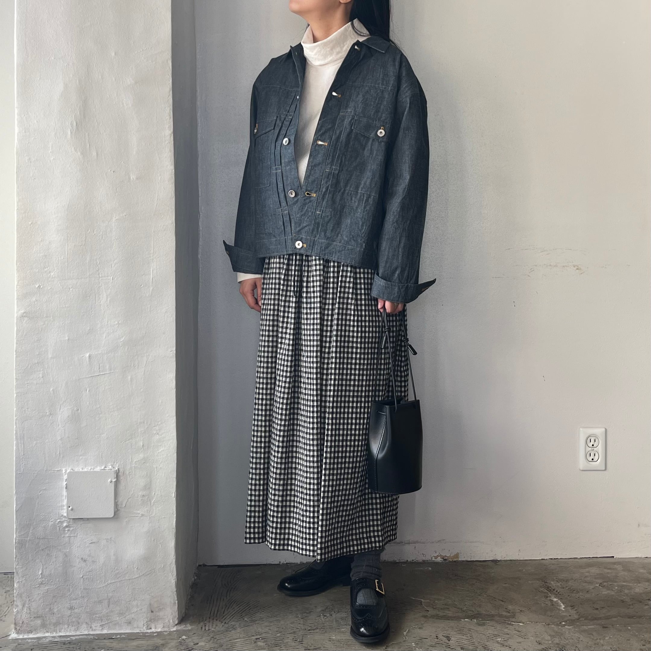 MANON GINGHAM CHECK TUCK SKIRT(ギンガムチェックタックスカート)