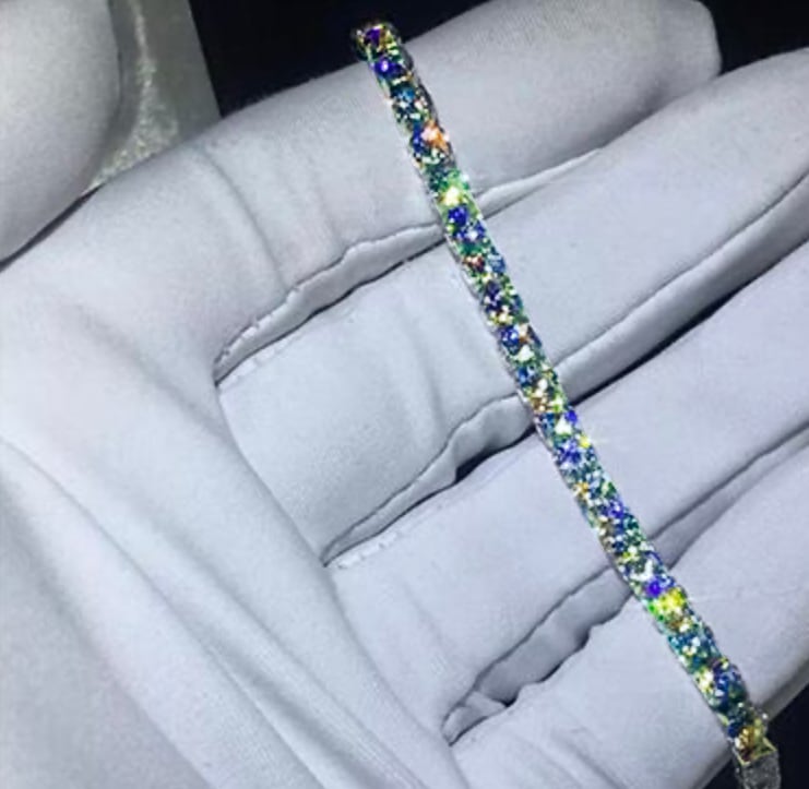 究極◇4mm 16cm モアサナイト ブレスレット シルバー◇silver925