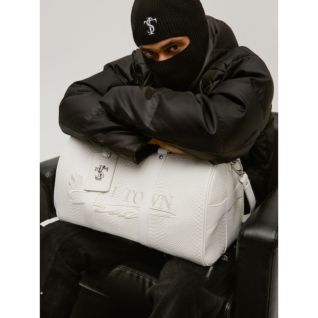 【DRIP6828】STKD White Snakeskin Embossed Duffle Bag