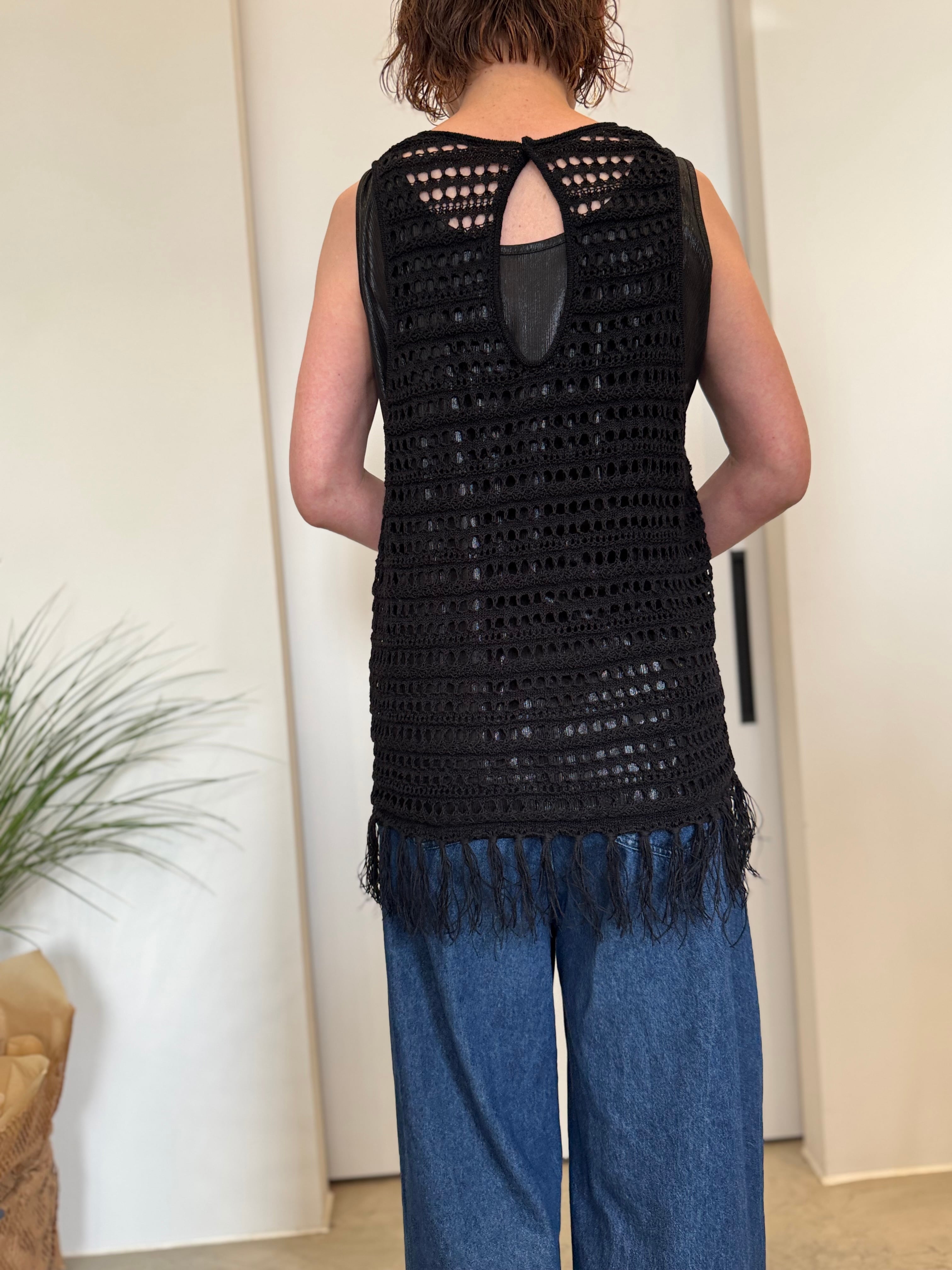 【cafune】メッシュフリンジベスト 525909