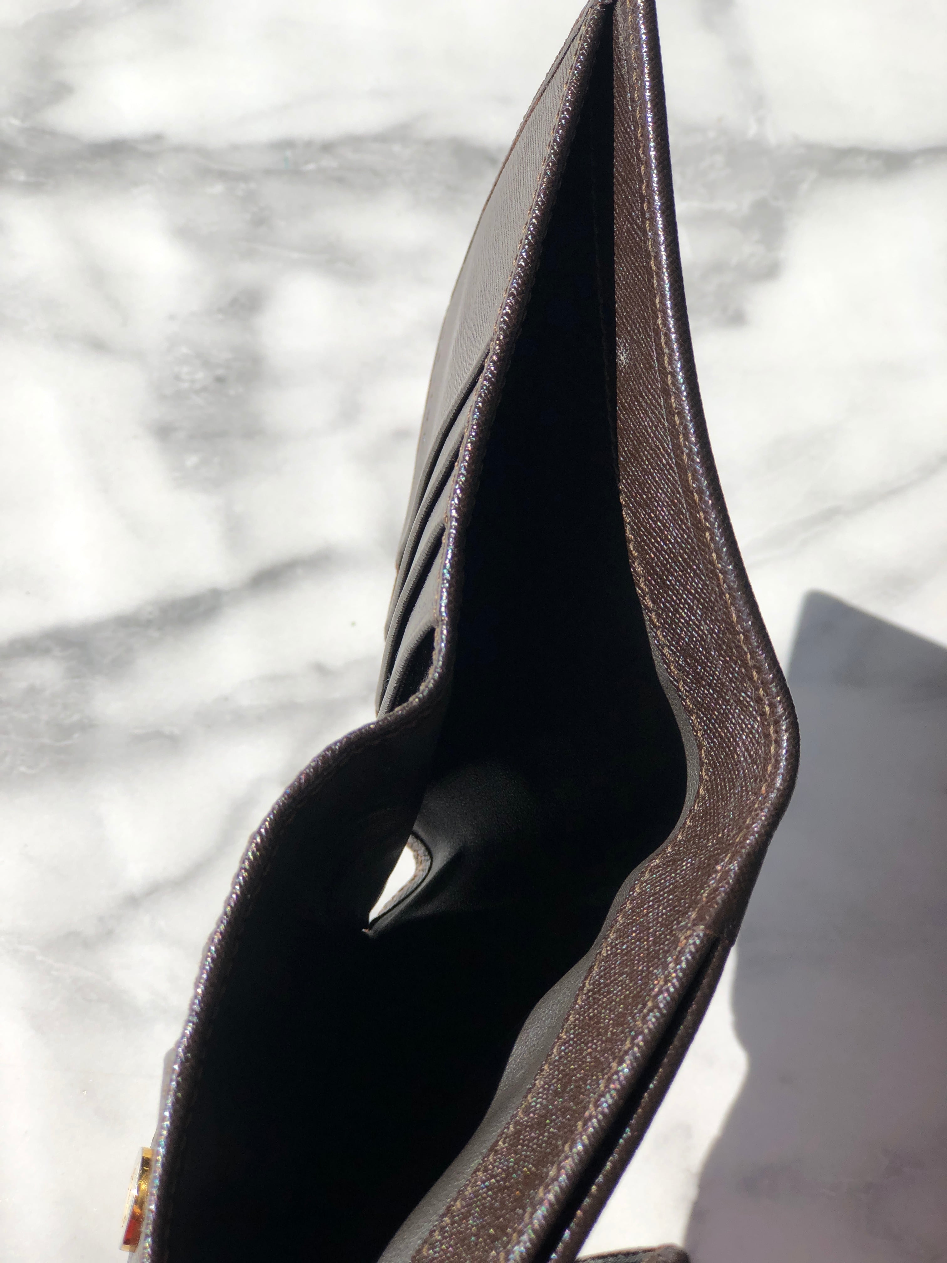 CELINE セリーヌ マカダム トリオンフ レザー ミニ財布 財布 ブラウン