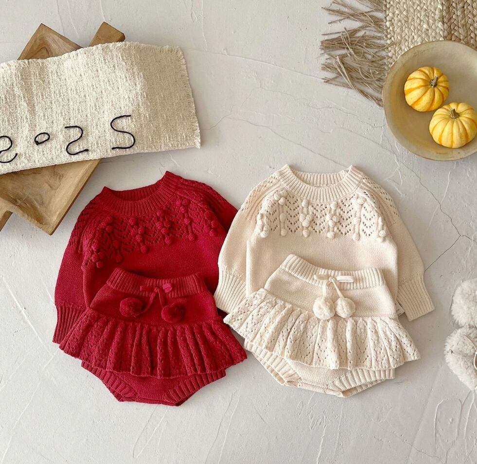 トップス Ponponpon 予約】【66-100】sheer ponpon knit tops | rio___shop_