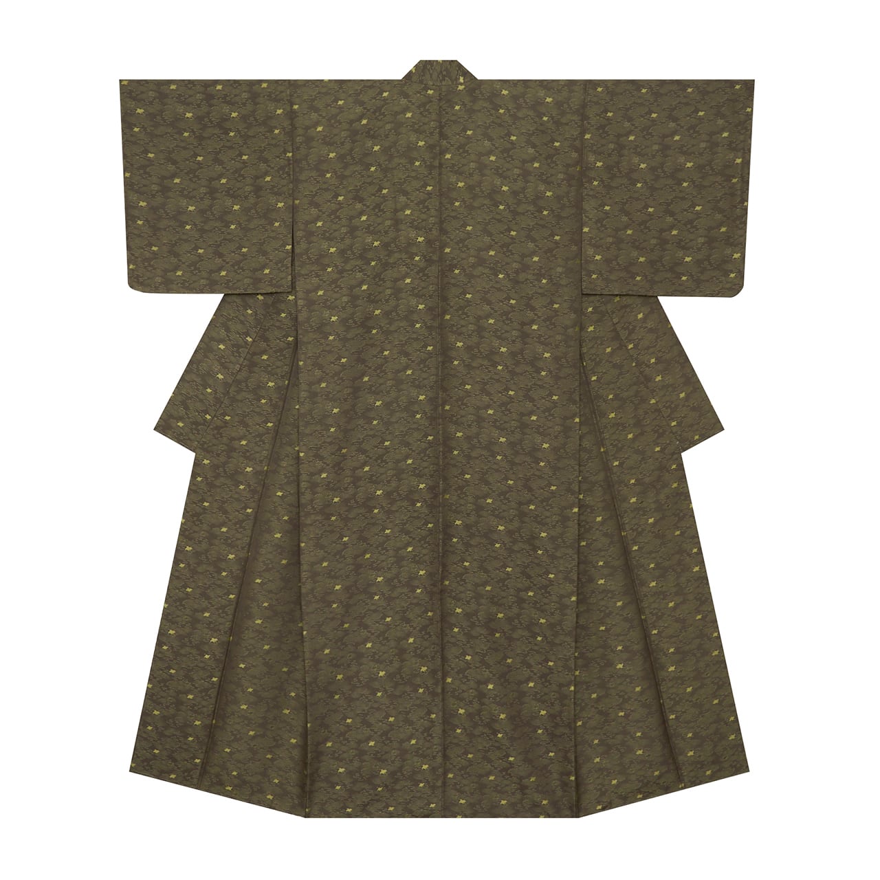 紬 名品 縦縞 市松 虹彩花織 藍色 袷 身丈165cm 裄丈69.5cm L